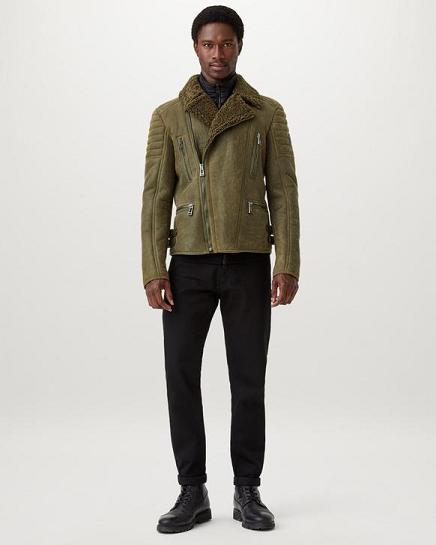 Veste En Peau De Mouton Belstaff Homme Fraser Vert France VT3846029